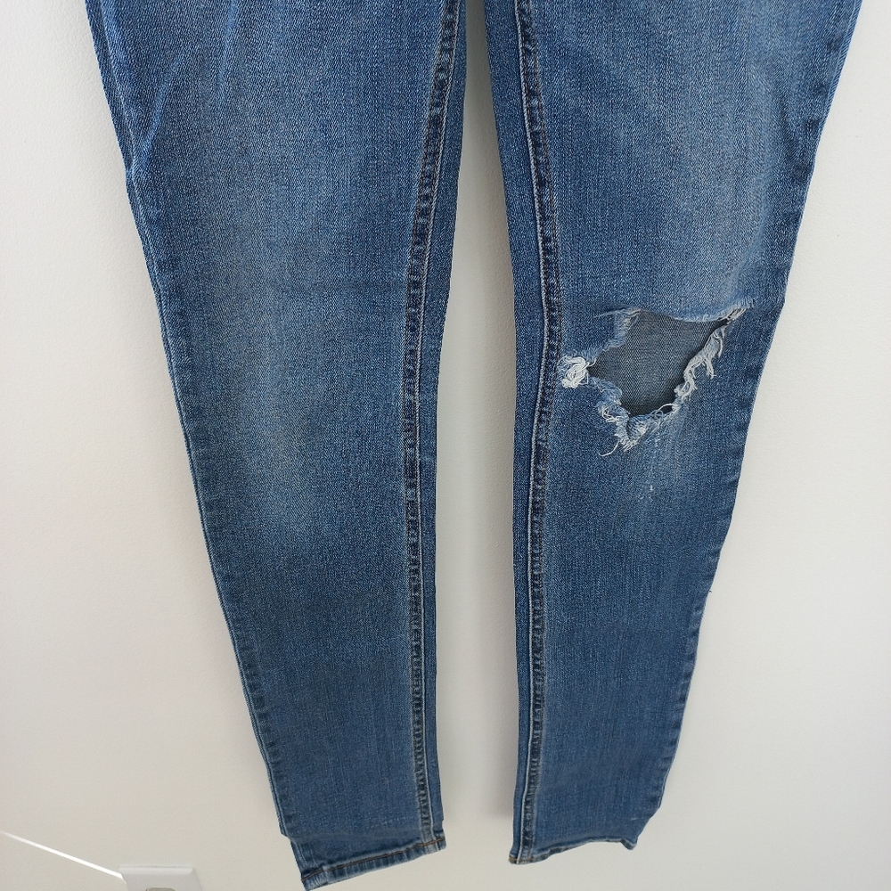 Rag & Bone Women's Mid-Rise Blue Distressed Skinny Jeans Size 25 US - Picture 6 of 16